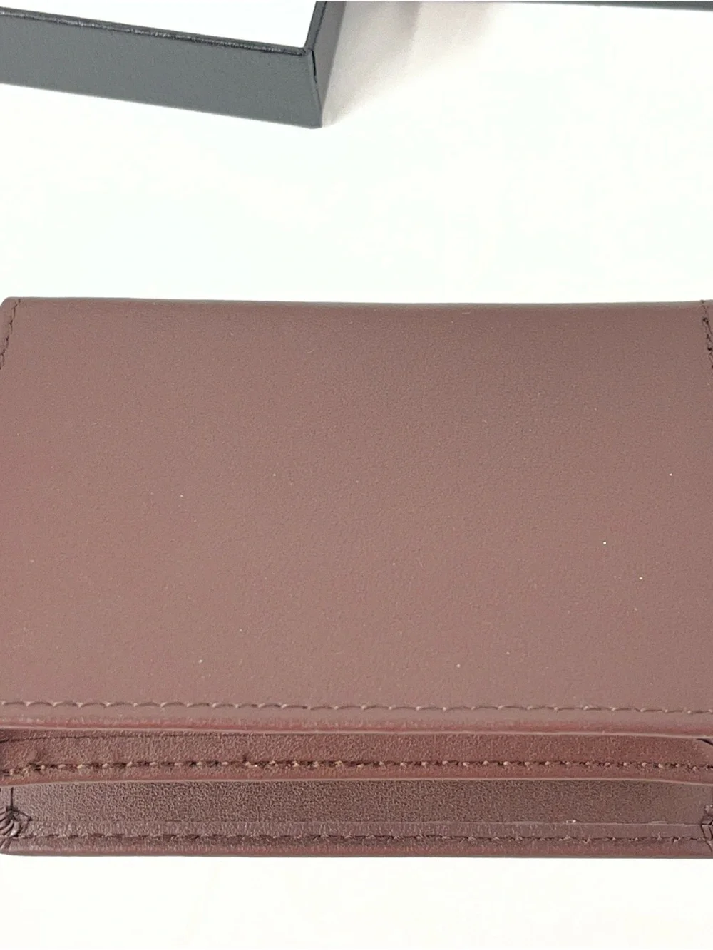 Breed Embossed Leather Wallet in Burgundy Brown